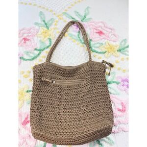 The Sak Crochet‎ Tote Bag Brown Hobo Shoulder Bag